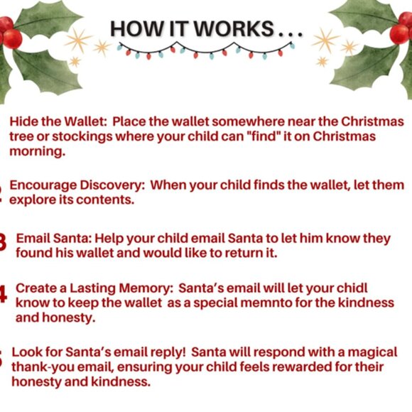 Santa’s Lost Wallet Kit | Santa License |Magic Key | Email from Santa - Picture 4 of 5